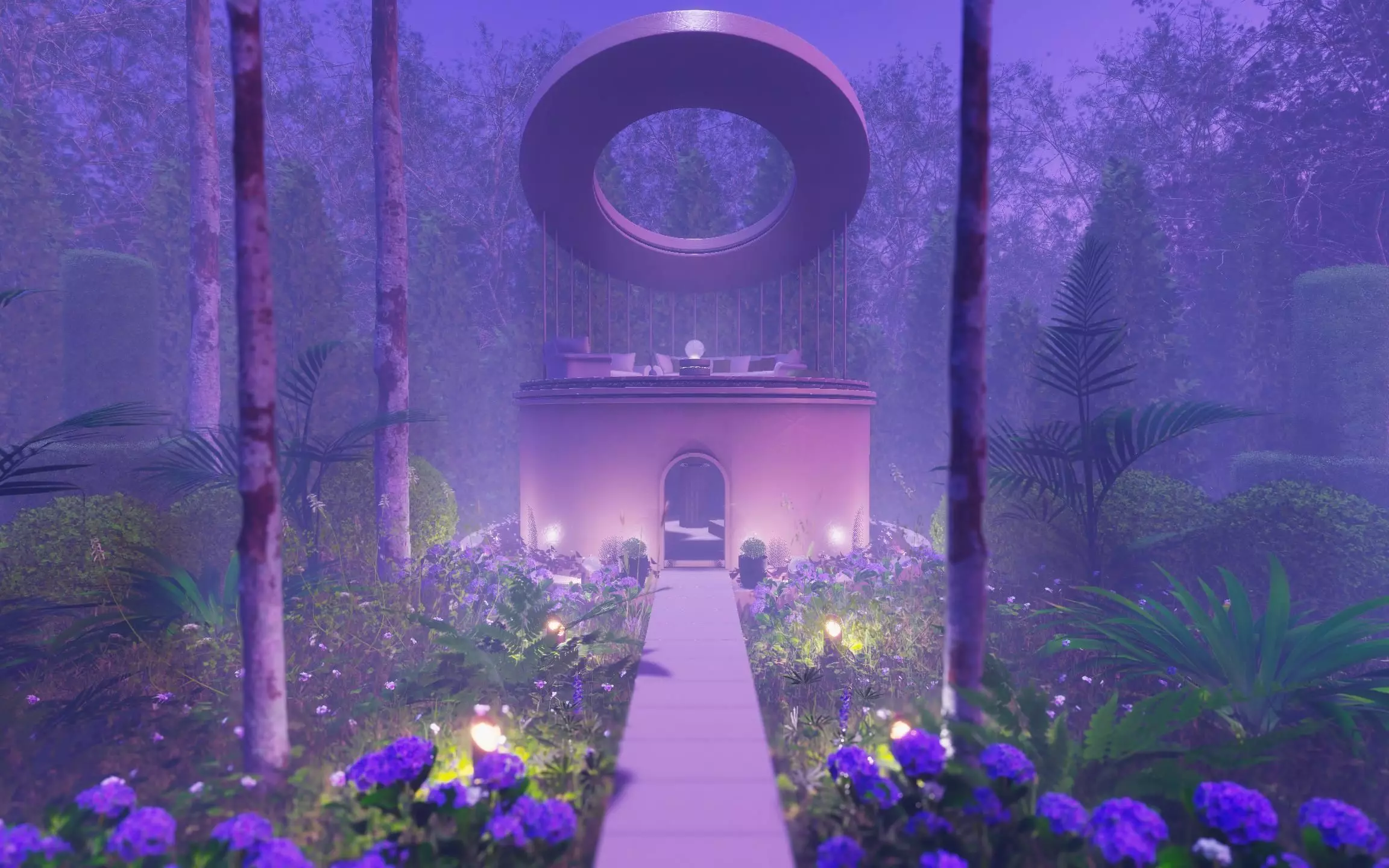Paradise tower with candles in middle Free low-poly 3D model