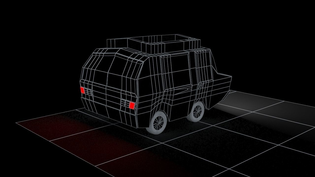 toon car 3D model_2