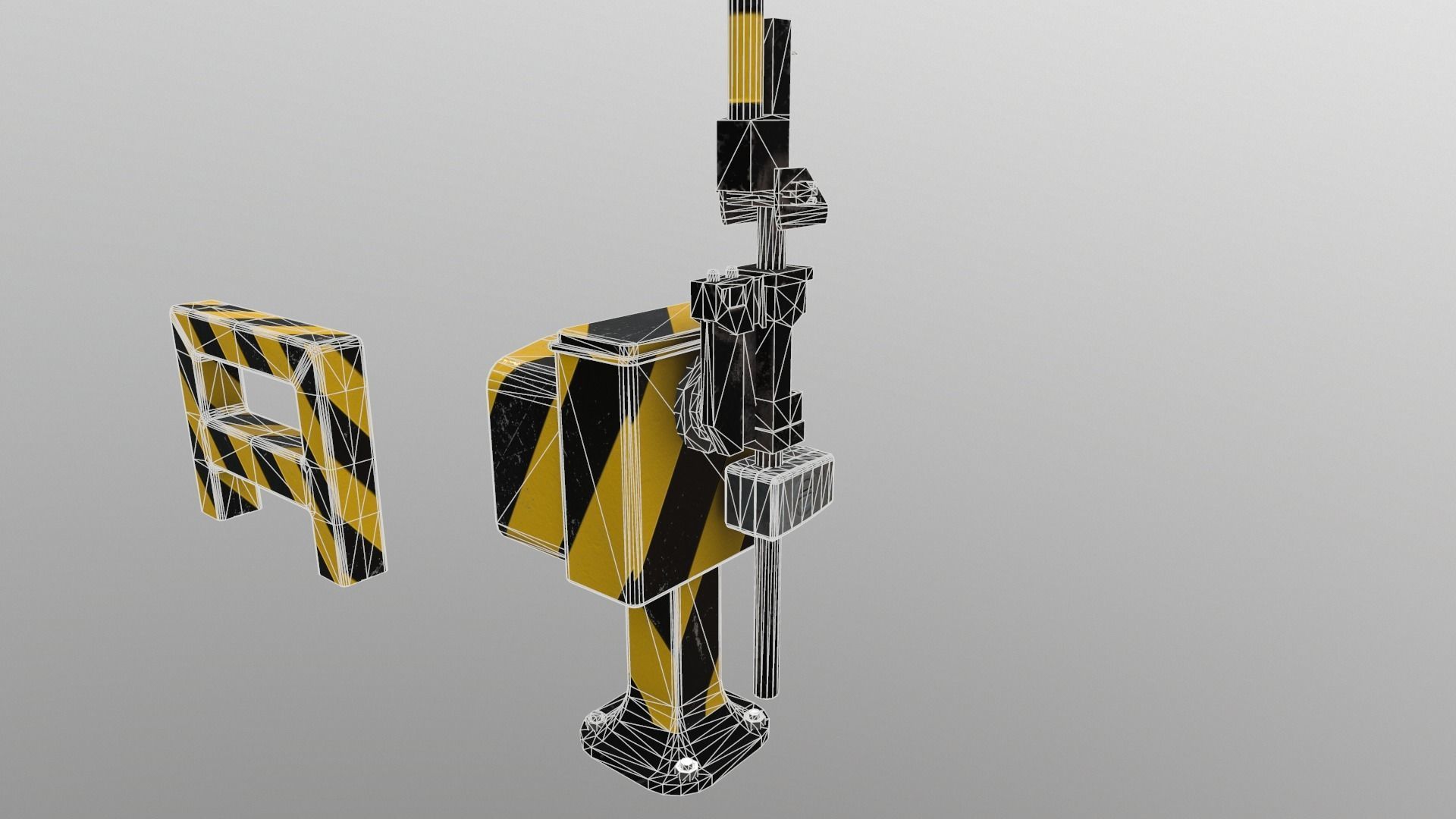 Train Railway Signal Kit Low-poly 3D model_18