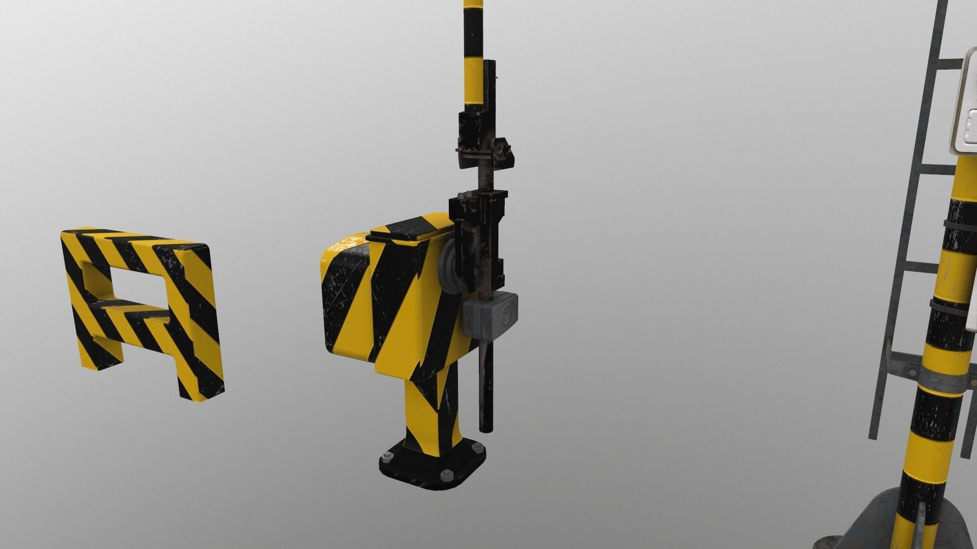 Train Railway Signal Kit Low-poly 3D model_6