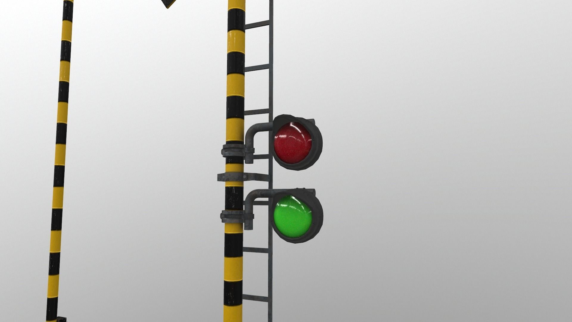 Train Railway Signal Kit Low-poly 3D model_1