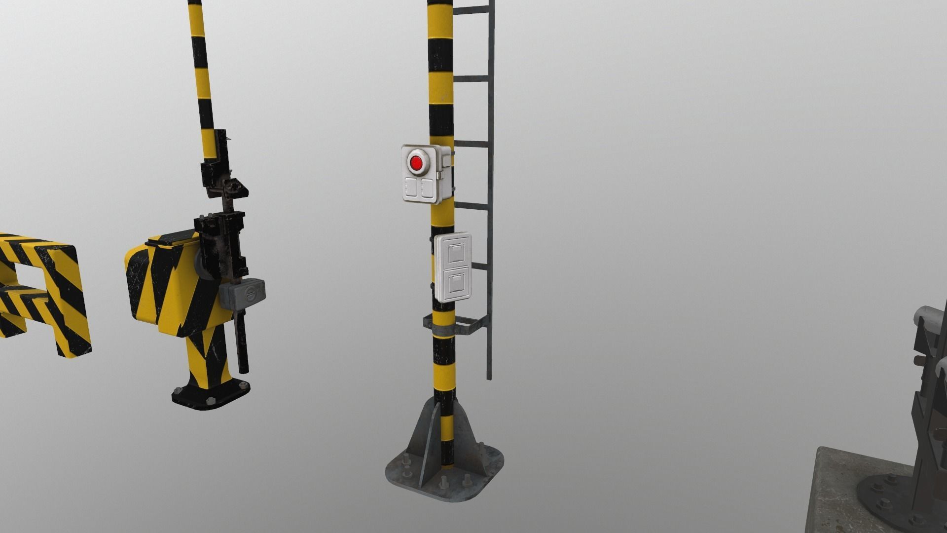 Train Railway Signal Kit Low-poly 3D model_7