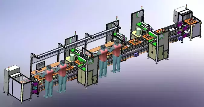 Air speaker rear cover assembly line 3D model