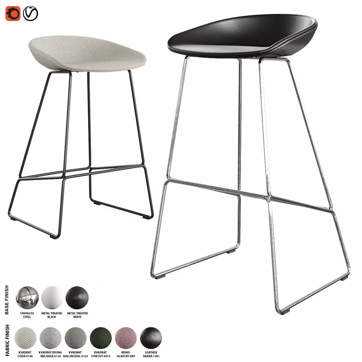 Hay - About A Stool Barstool and Counter Stool AAS 39 3D model_0