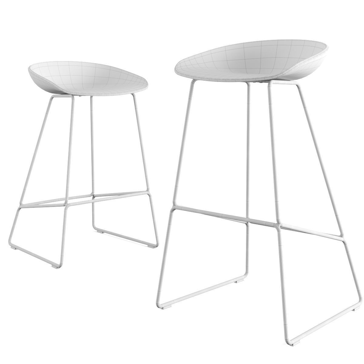 Hay - About A Stool Barstool and Counter Stool AAS 39 3D model_13