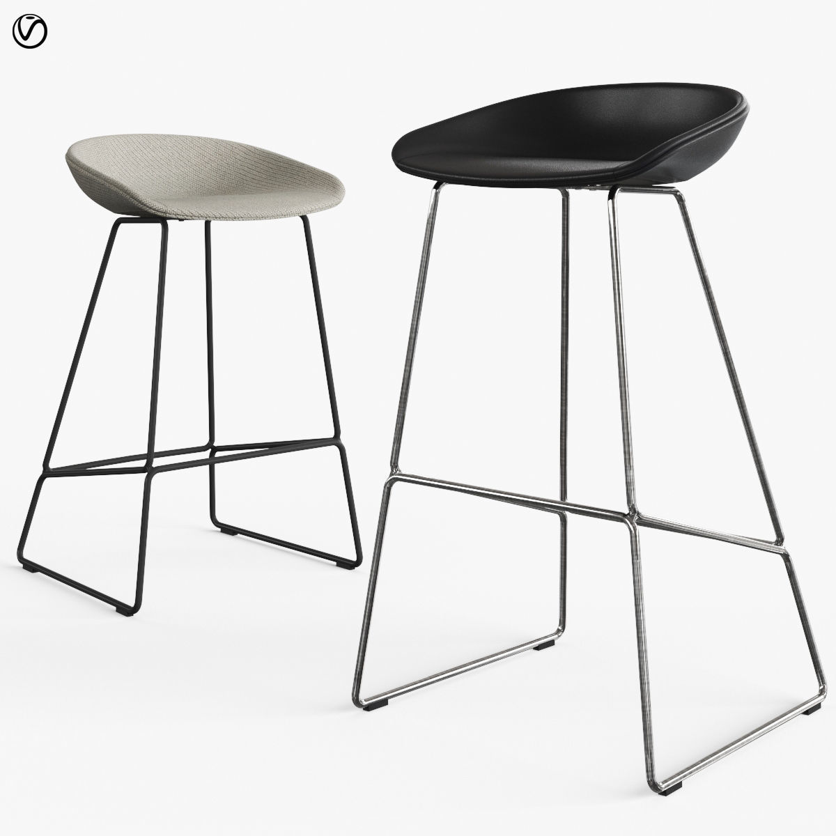 Hay - About A Stool Barstool and Counter Stool AAS 39 3D model_1