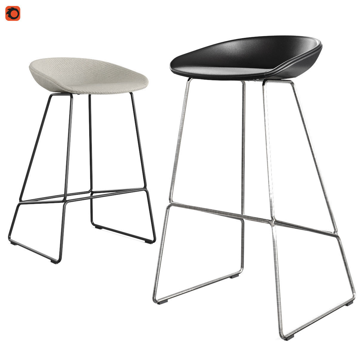 Hay - About A Stool Barstool and Counter Stool AAS 39 3D model_2