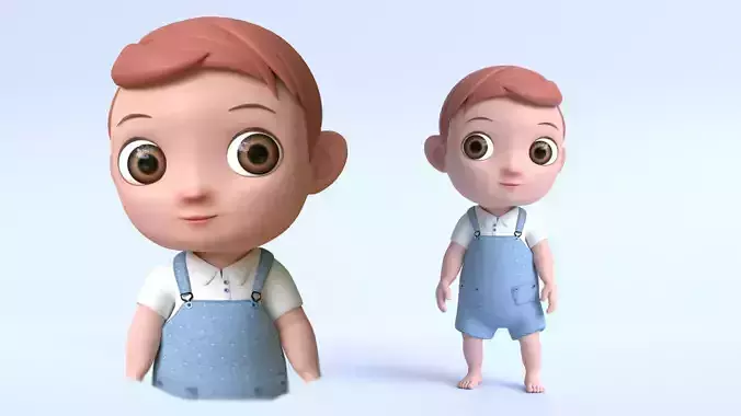 Cartoon Baby Boy 2 3D model