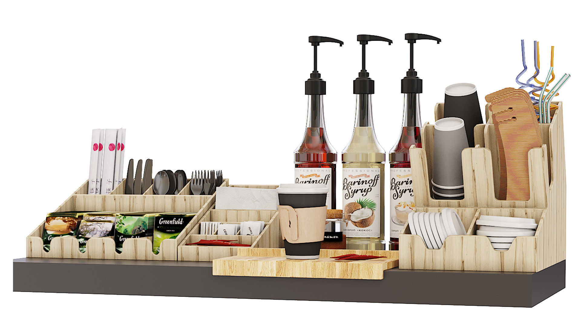Coffee Shop Catering Set 3D model_1