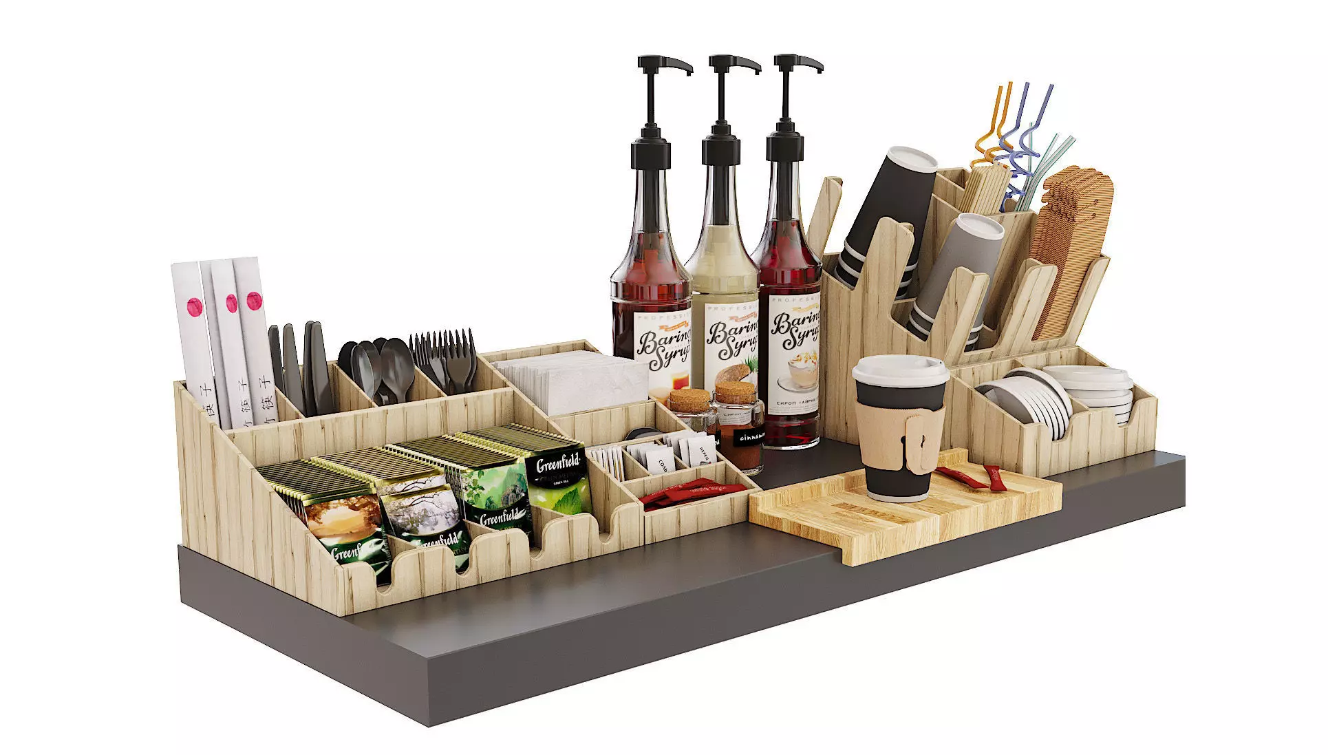 Coffee Shop Catering Set 3D model_0