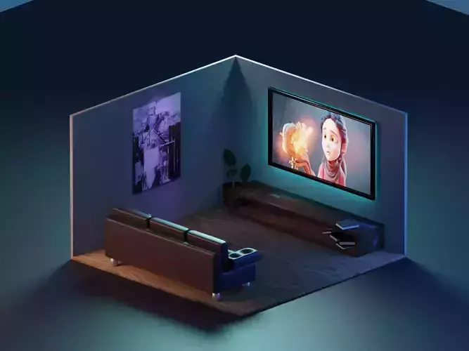 Low-poly Livingroom sofa