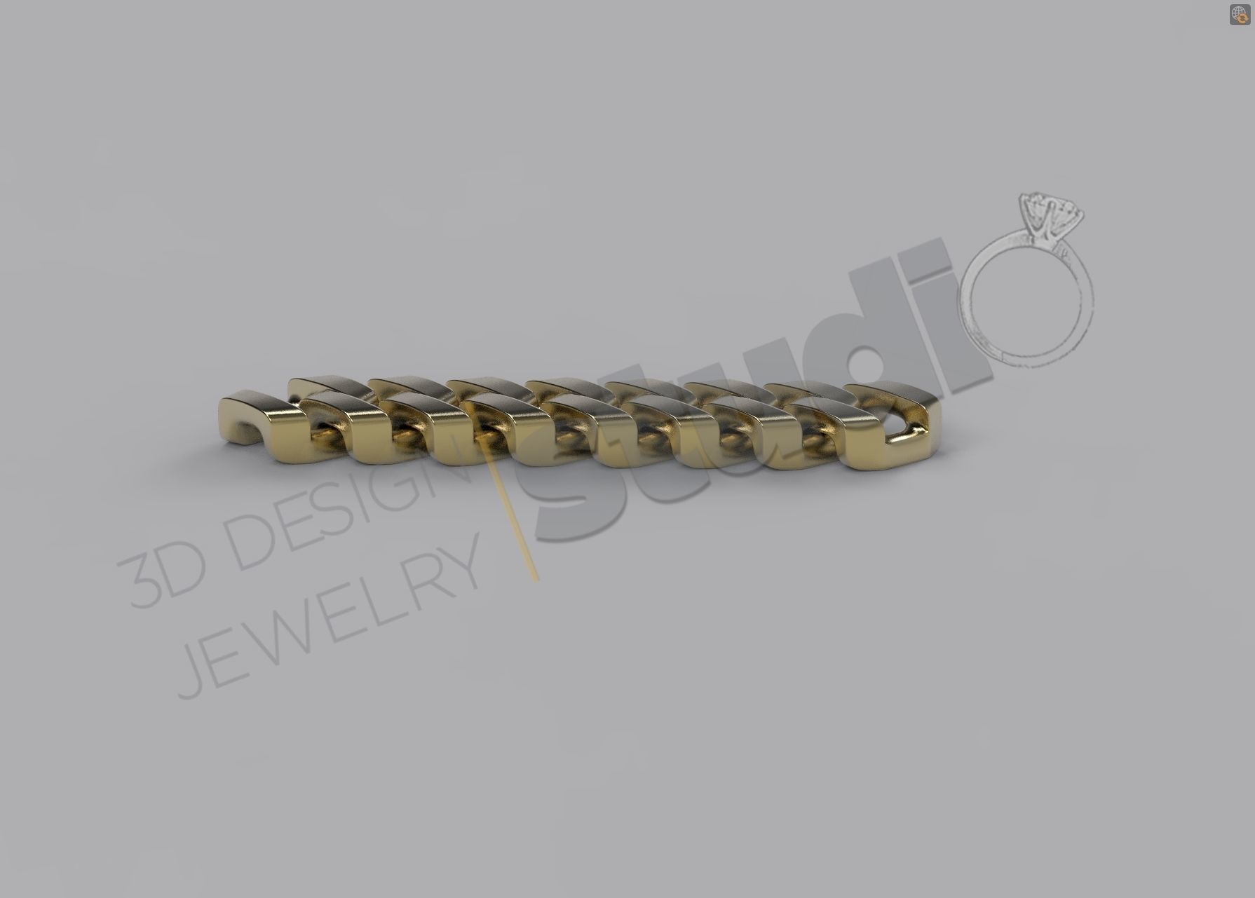 Cuban chainlink 7mm 3d model   3D print model_1