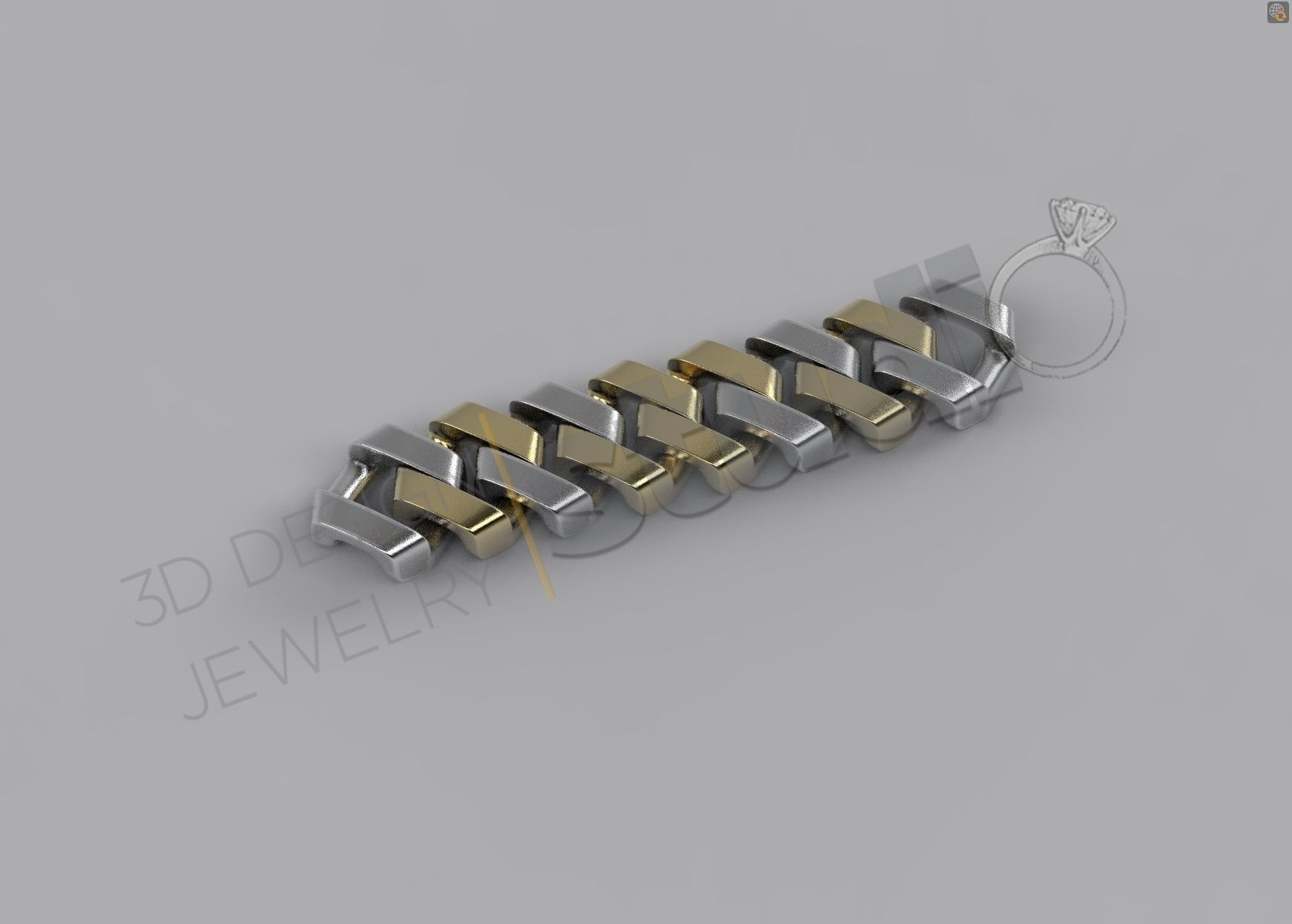 Cuban chainlink 7mm 3d model   3D print model_4