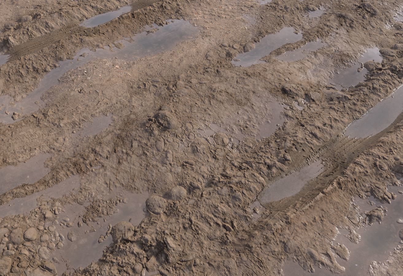 Low-Poly and High-Poly Dirt Roads Low-poly 3D model_3