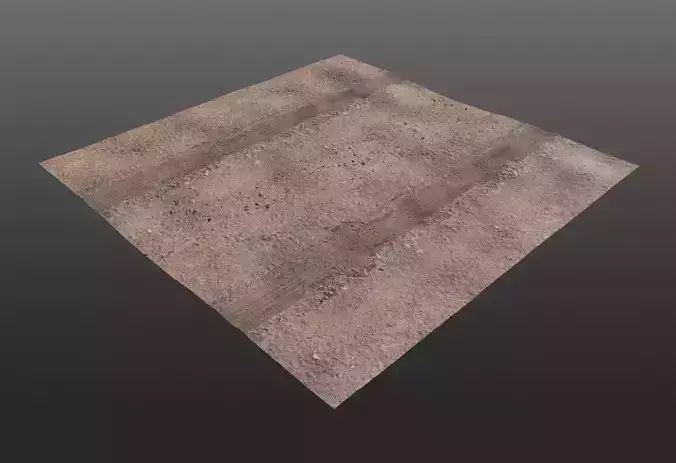 Low-Poly and High-Poly Dirt Roads Low-poly 3D model