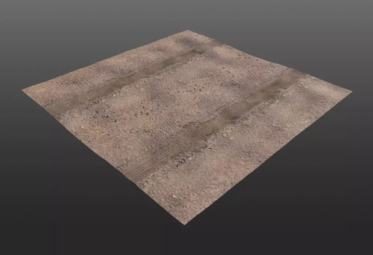 Low-Poly and High-Poly Dirt Roads Low-poly 3D model_0