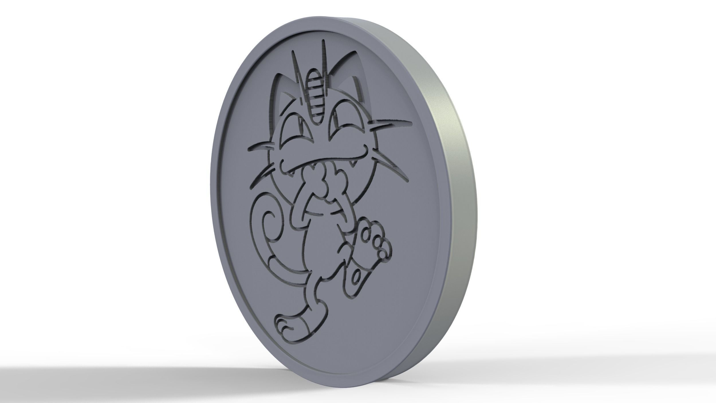 Pokemon -  Collectable Meowth Coin  3D print model_3