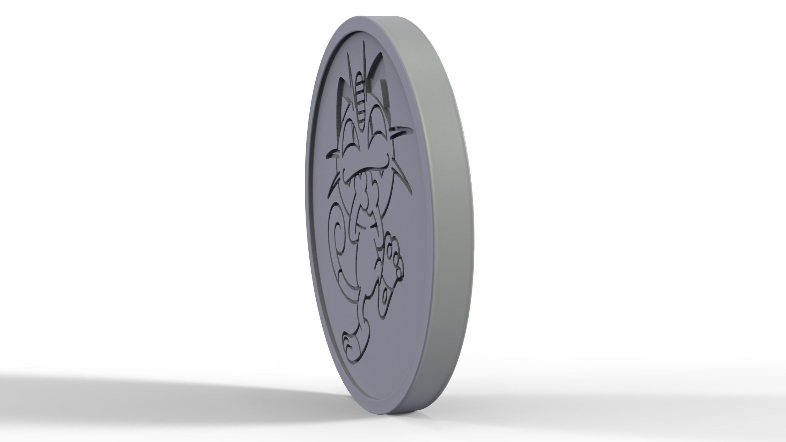 Pokemon -  Collectable Meowth Coin  3D print model_4