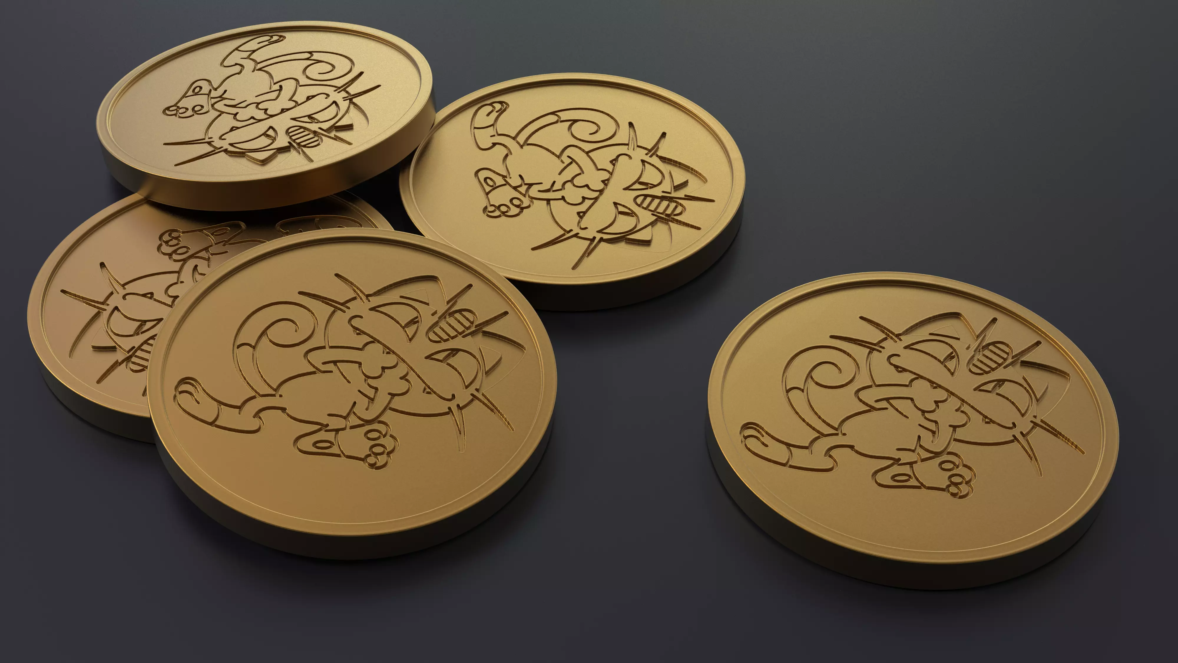 Pokemon -  Collectable Meowth Coin  3D print model_0