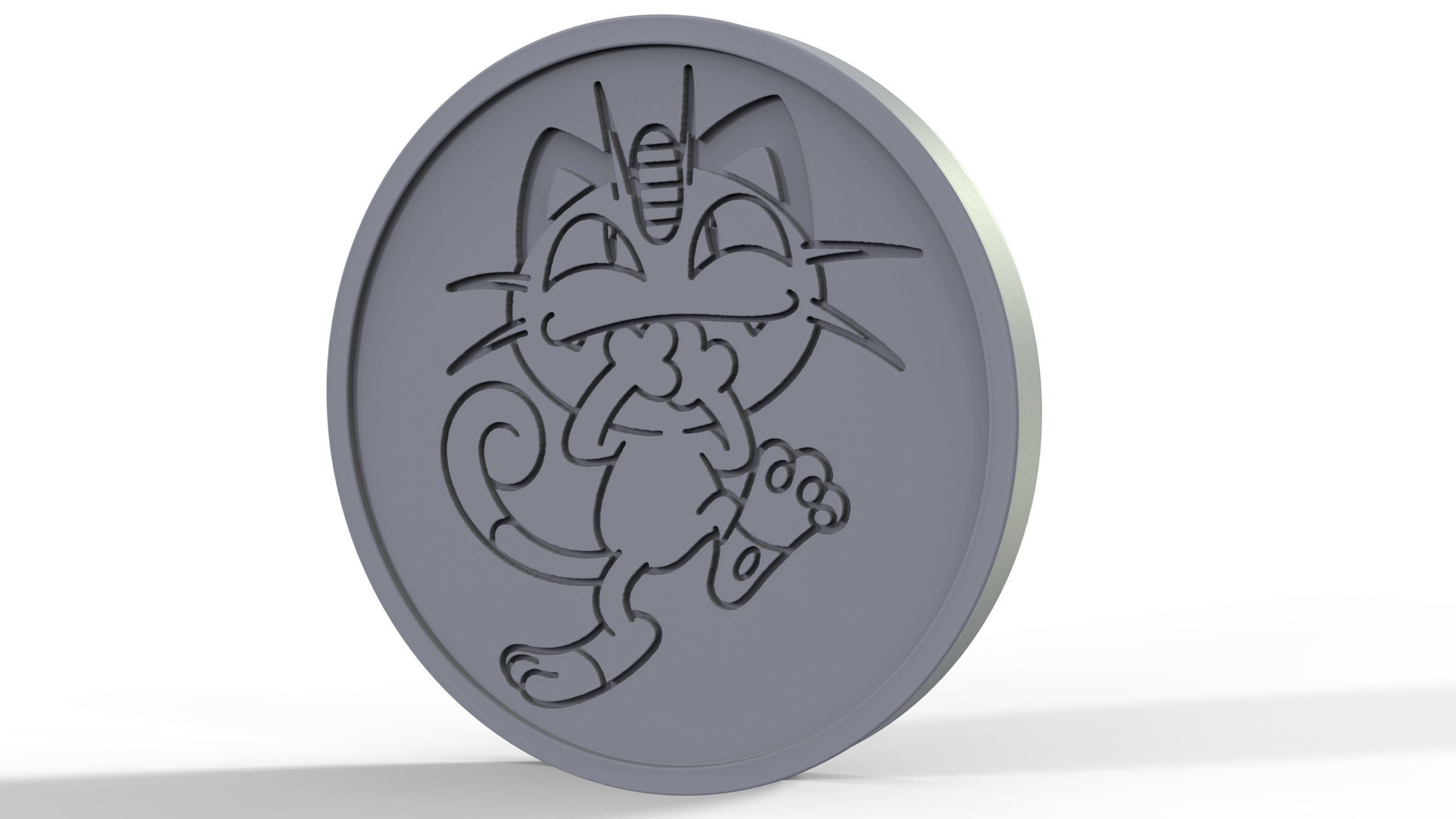 Pokemon -  Collectable Meowth Coin  3D print model_2