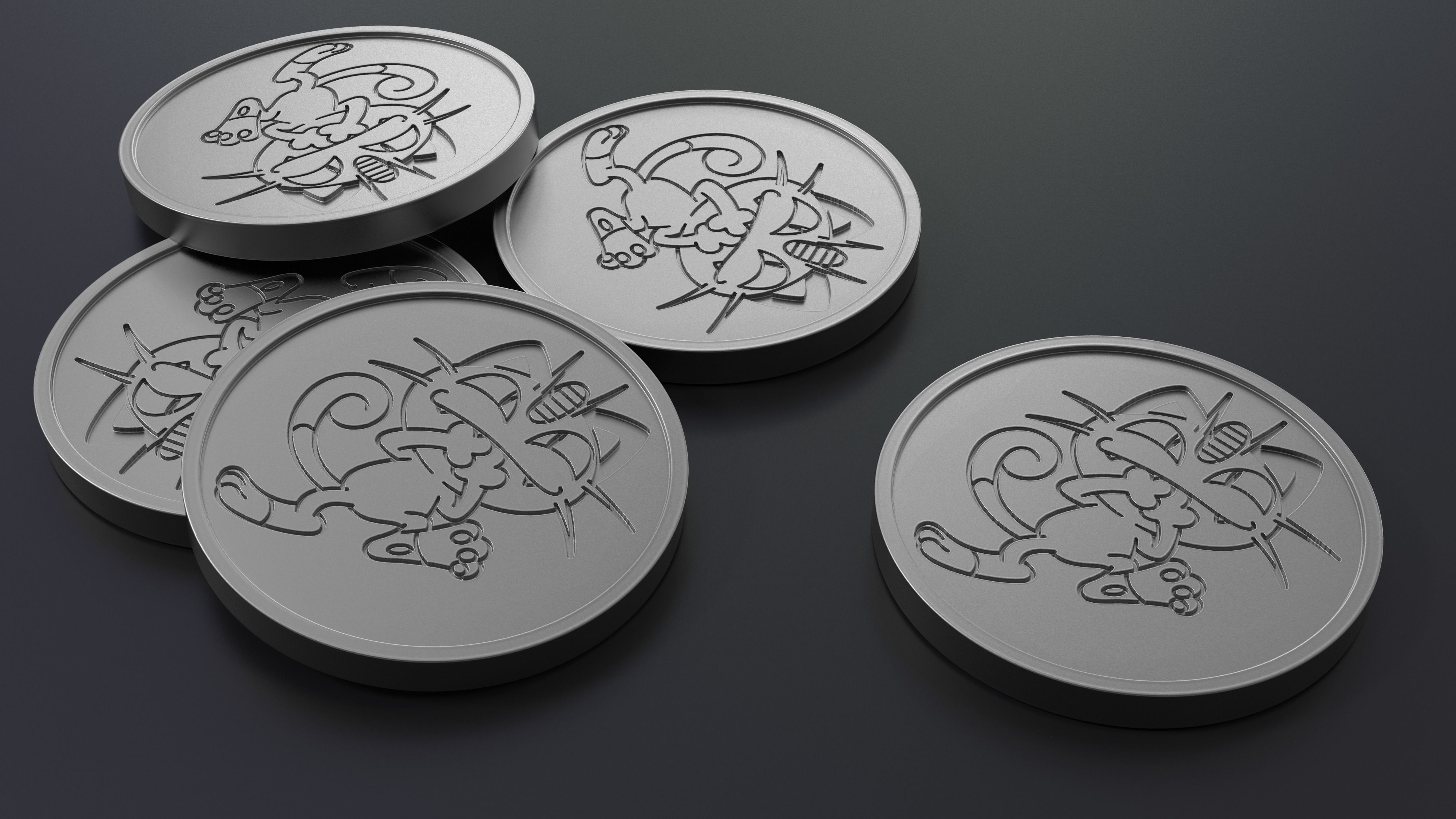 Pokemon -  Collectable Meowth Coin  3D print model_1