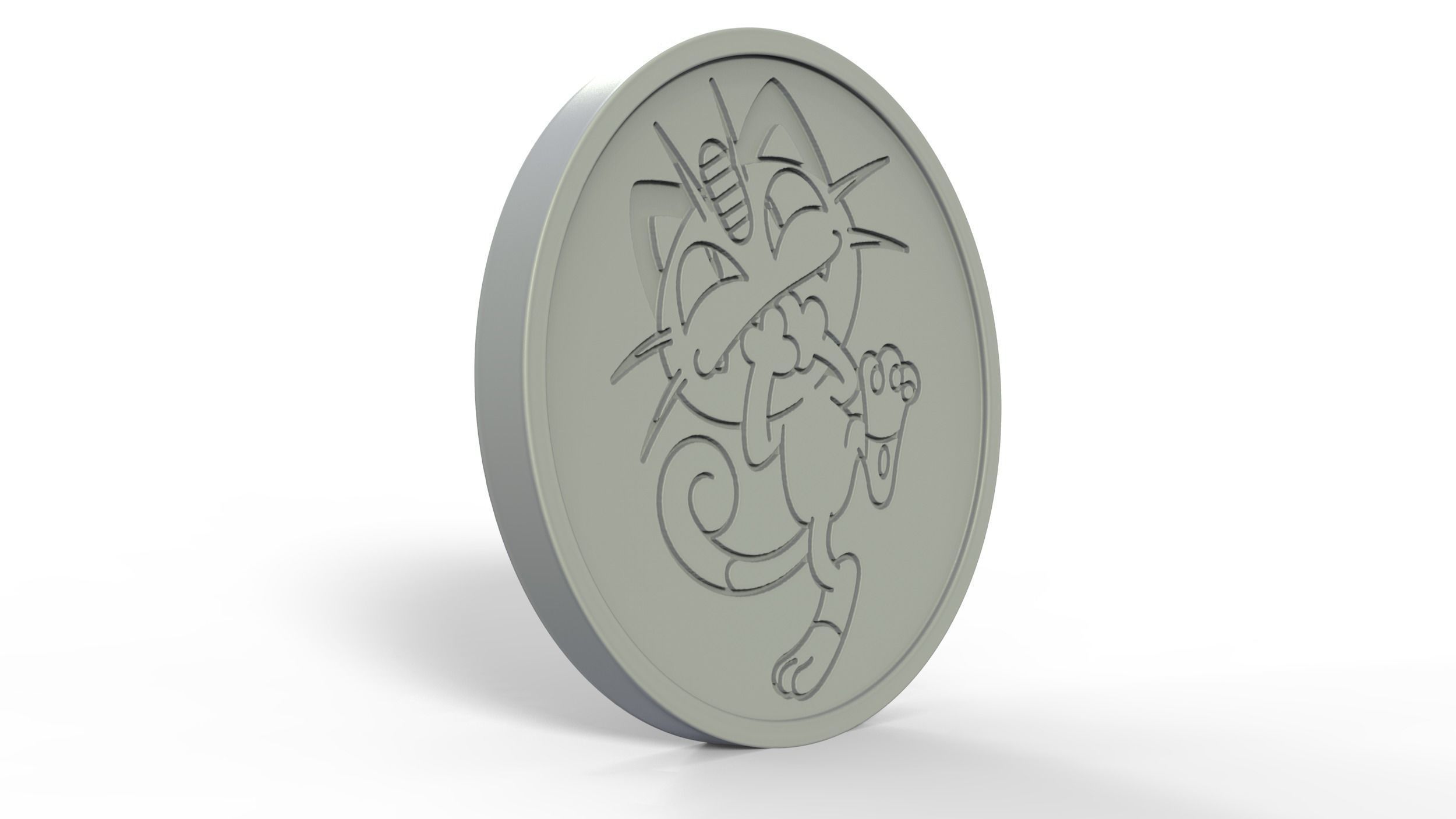 Pokemon -  Collectable Meowth Coin  3D print model_5