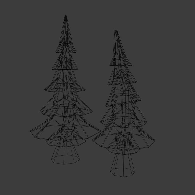 Camping landscape Low-poly 3D model_9