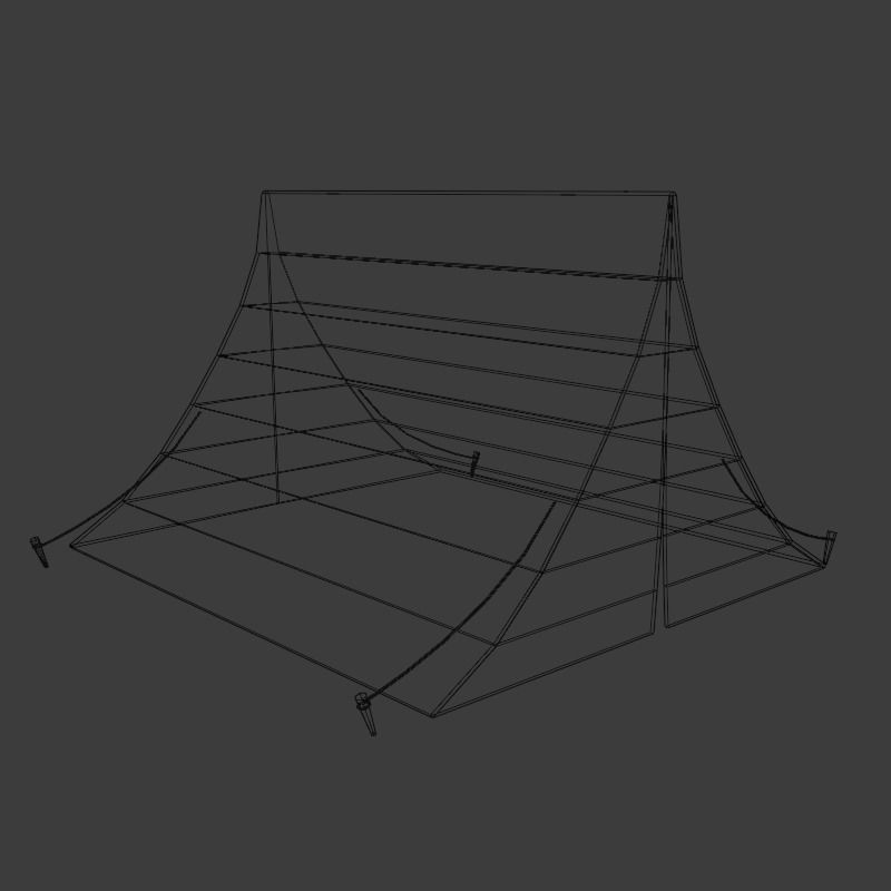 Camping landscape Low-poly 3D model_11