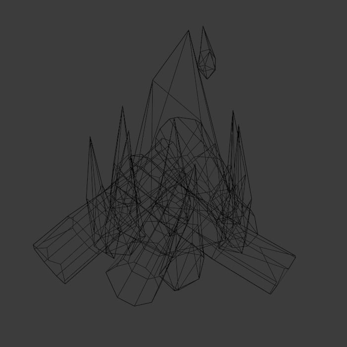 Camping landscape Low-poly 3D model_8