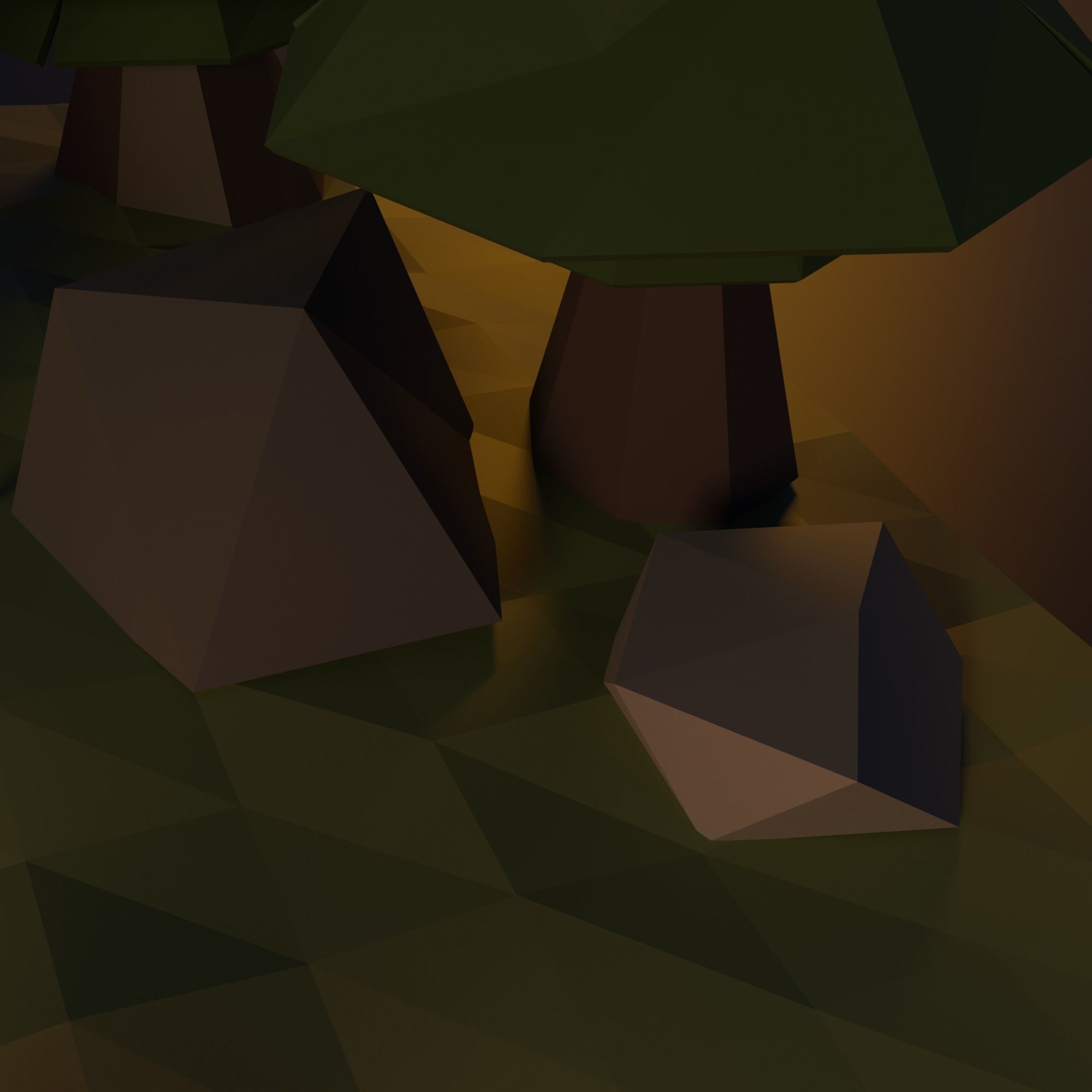 Camping landscape Low-poly 3D model_6