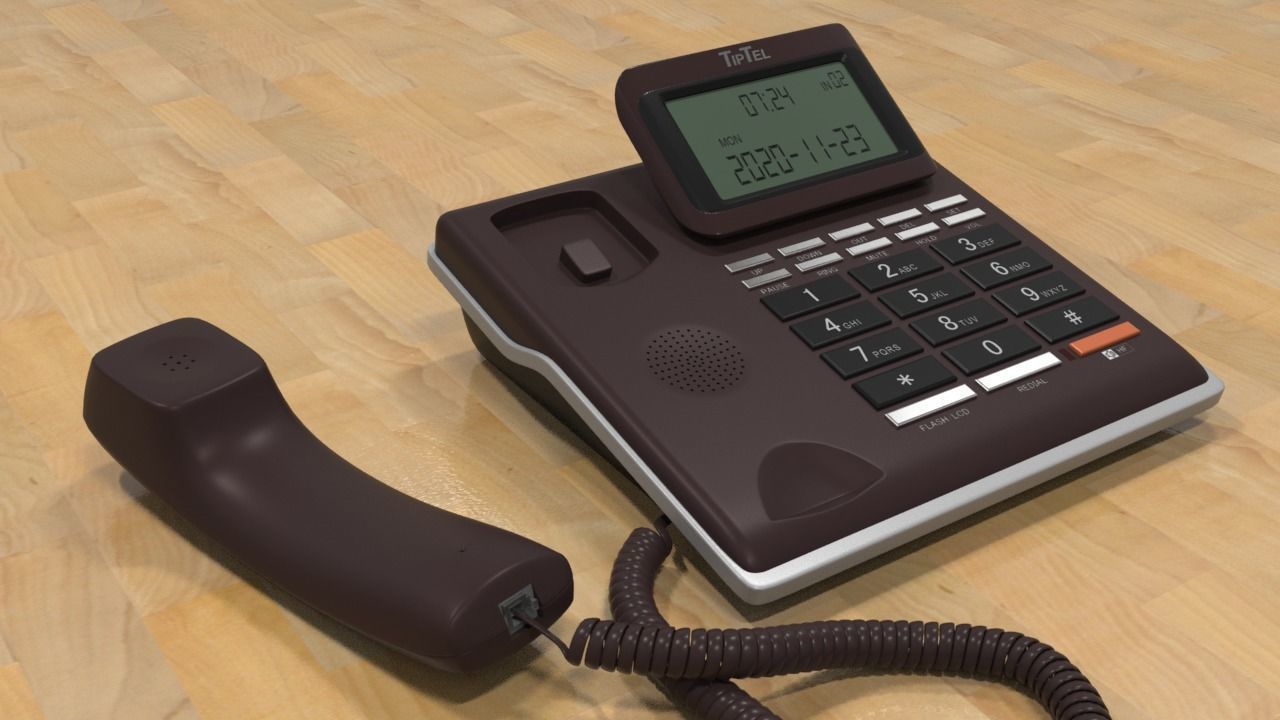 Desktop Phone 3D model_1