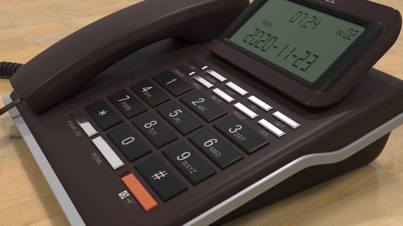 Desktop Phone 3D model_3