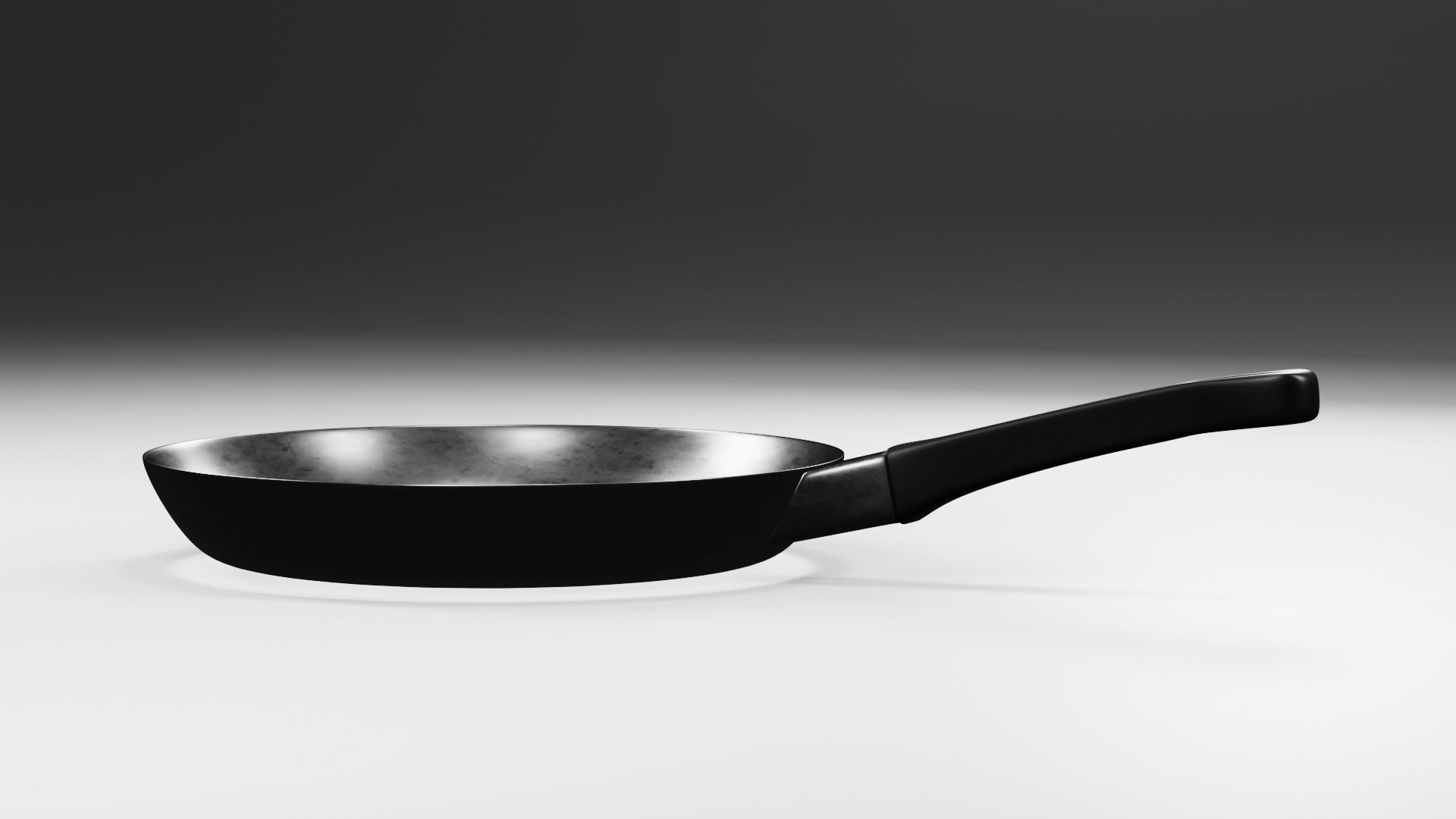 frypan stainless steel frying pan Low-poly 3D model_7