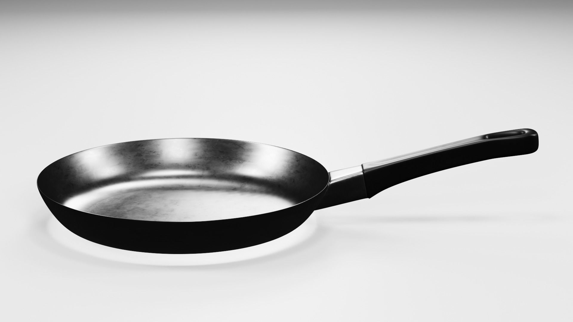 frypan stainless steel frying pan Low-poly 3D model_10