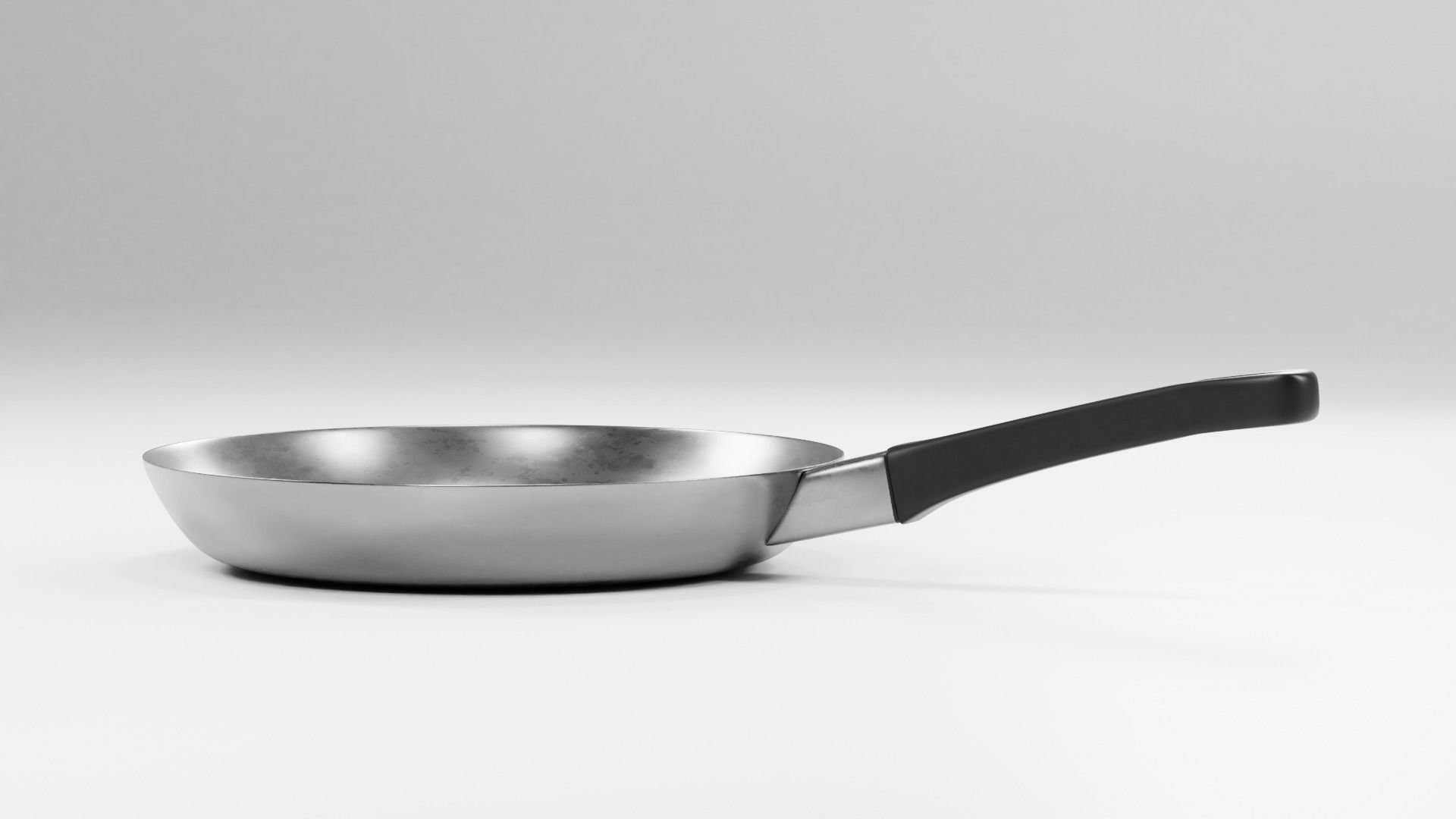 frypan stainless steel frying pan Low-poly 3D model_1