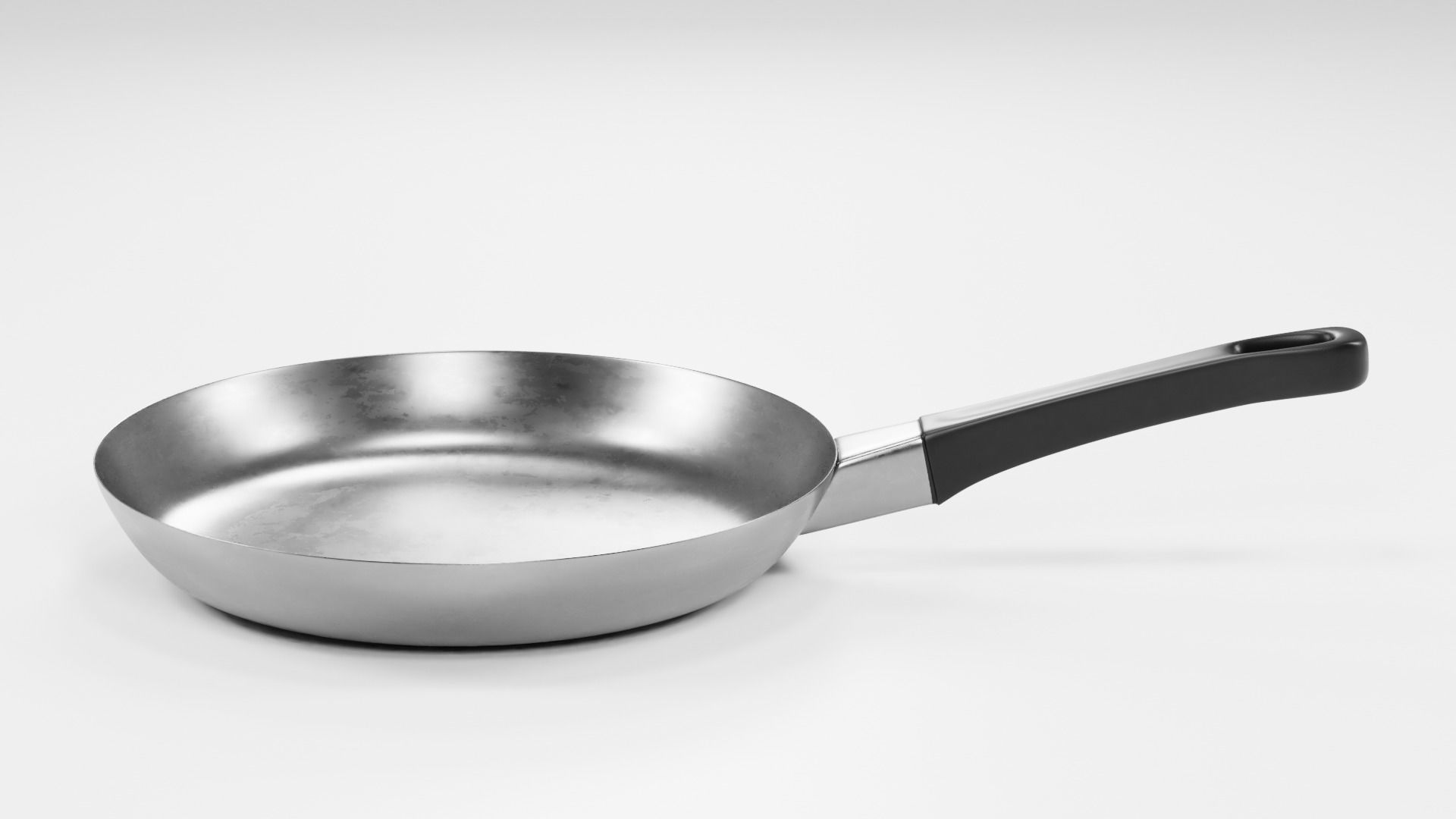 frypan stainless steel frying pan Low-poly 3D model_4