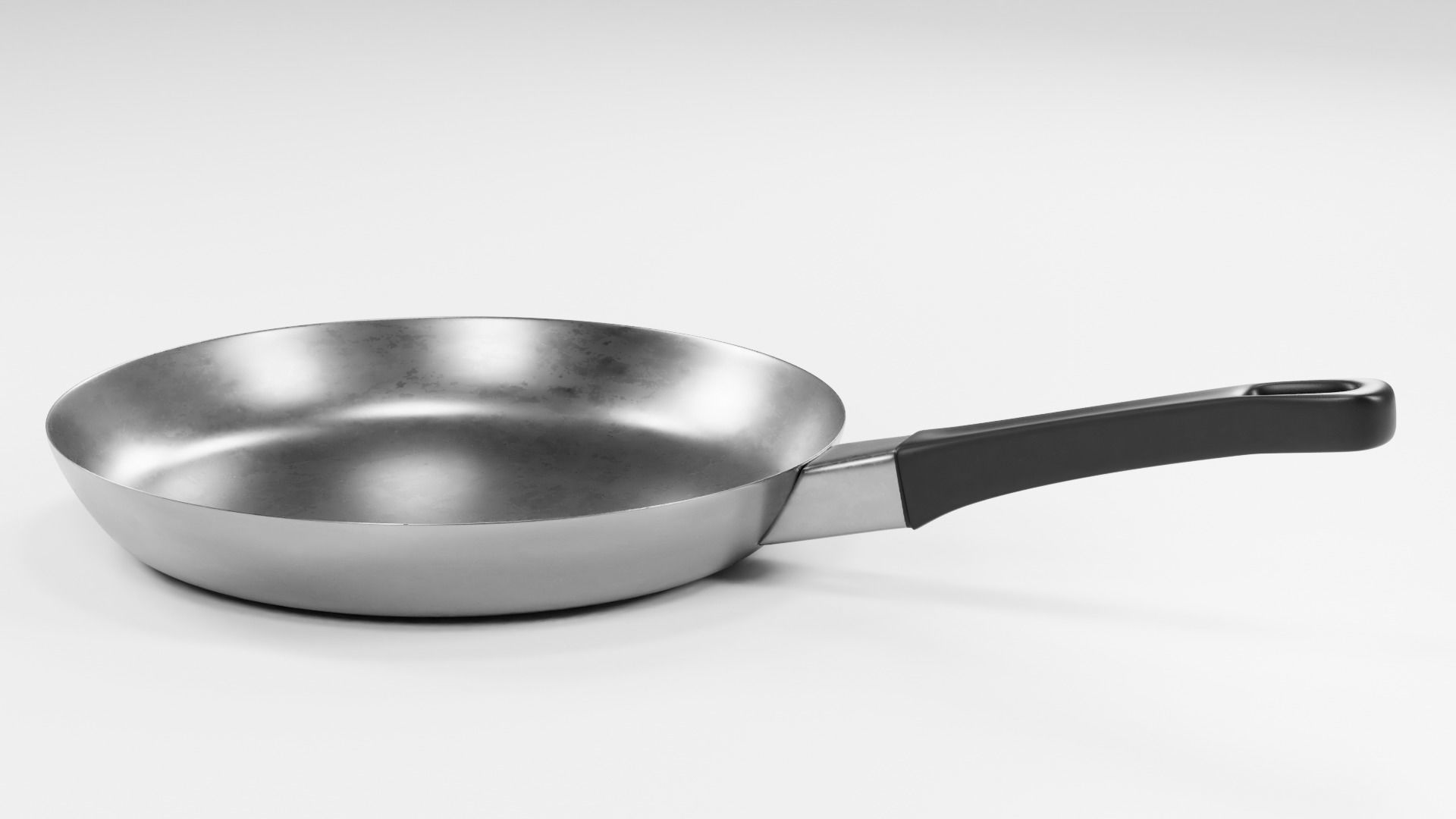 frypan stainless steel frying pan Low-poly 3D model_5