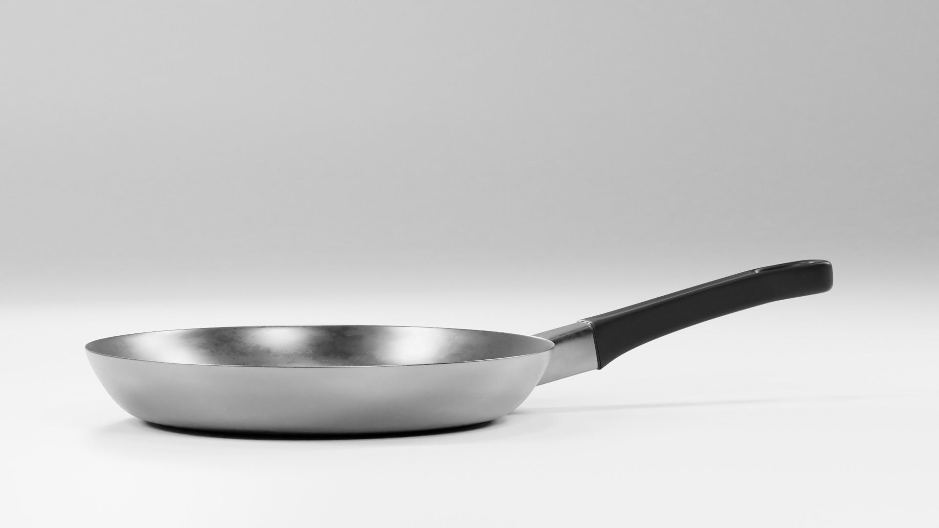 frypan stainless steel frying pan Low-poly 3D model_2