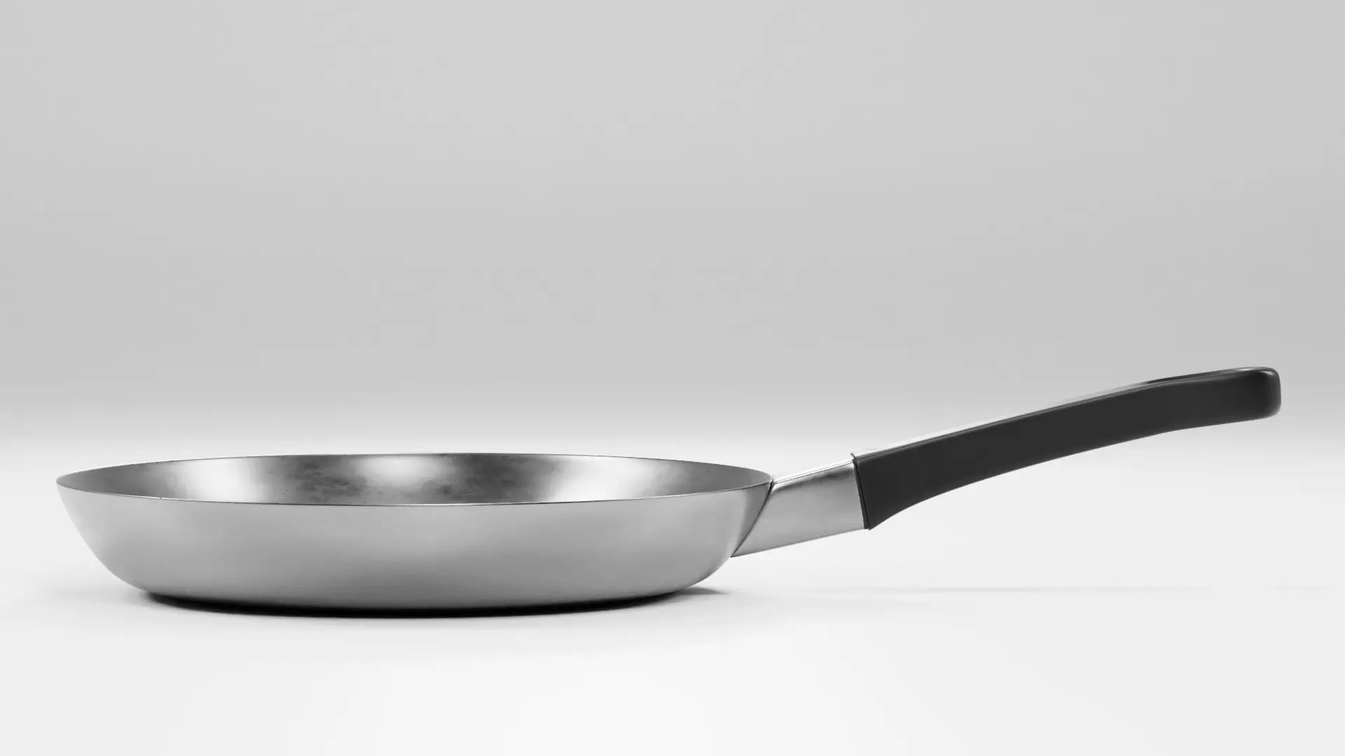 frypan stainless steel frying pan Low-poly 3D model_0