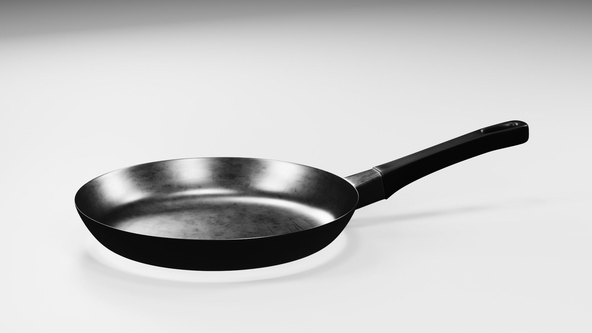 frypan stainless steel frying pan Low-poly 3D model_9