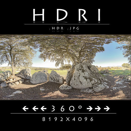 HDR TREES IN FIELD Low-poly 3D model