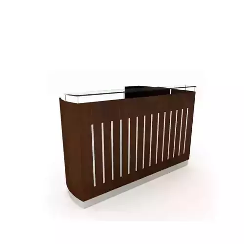 Brown table office reception desk 49 AM53