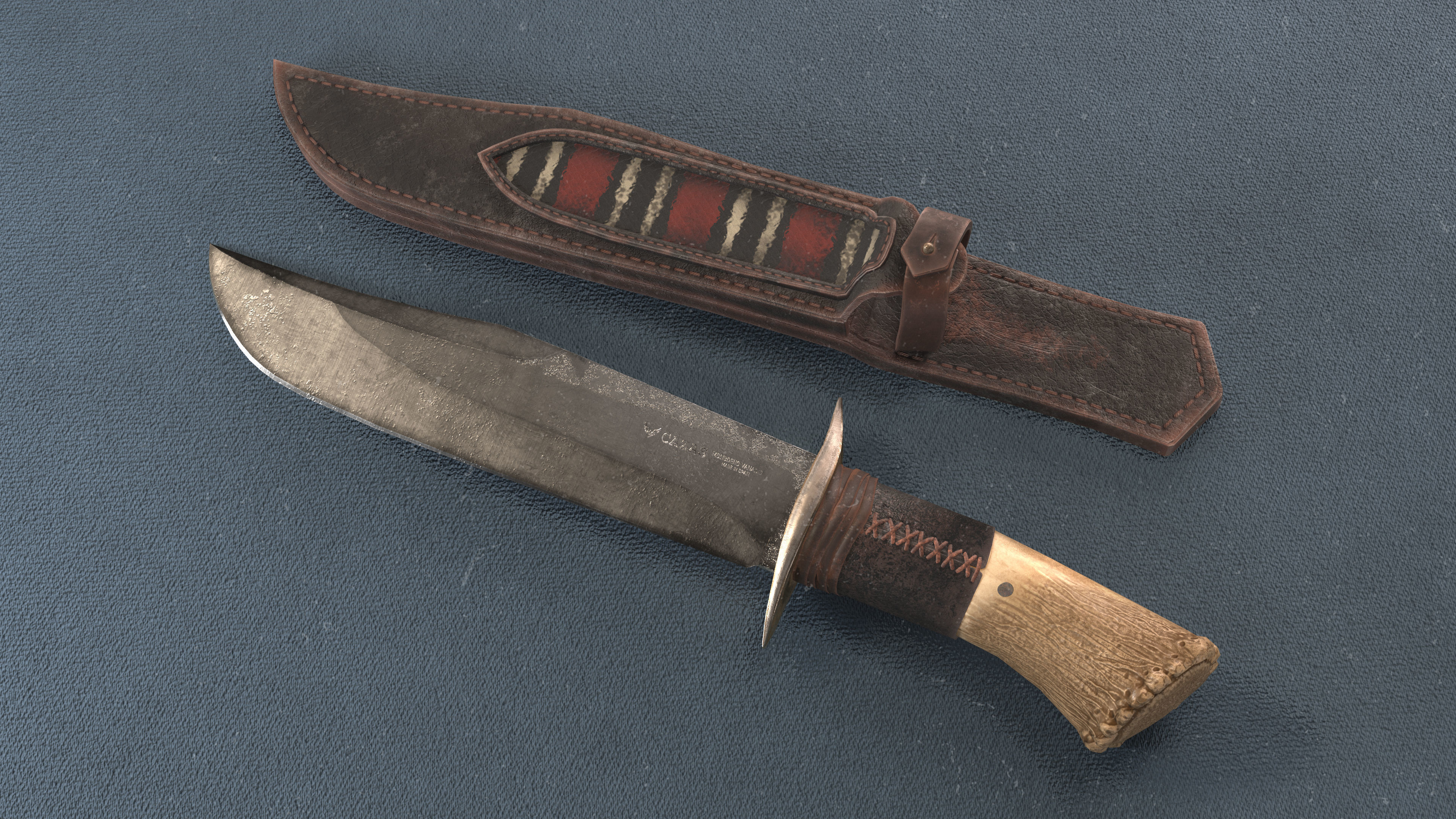 Hunting Knife Low-poly 3D model_3