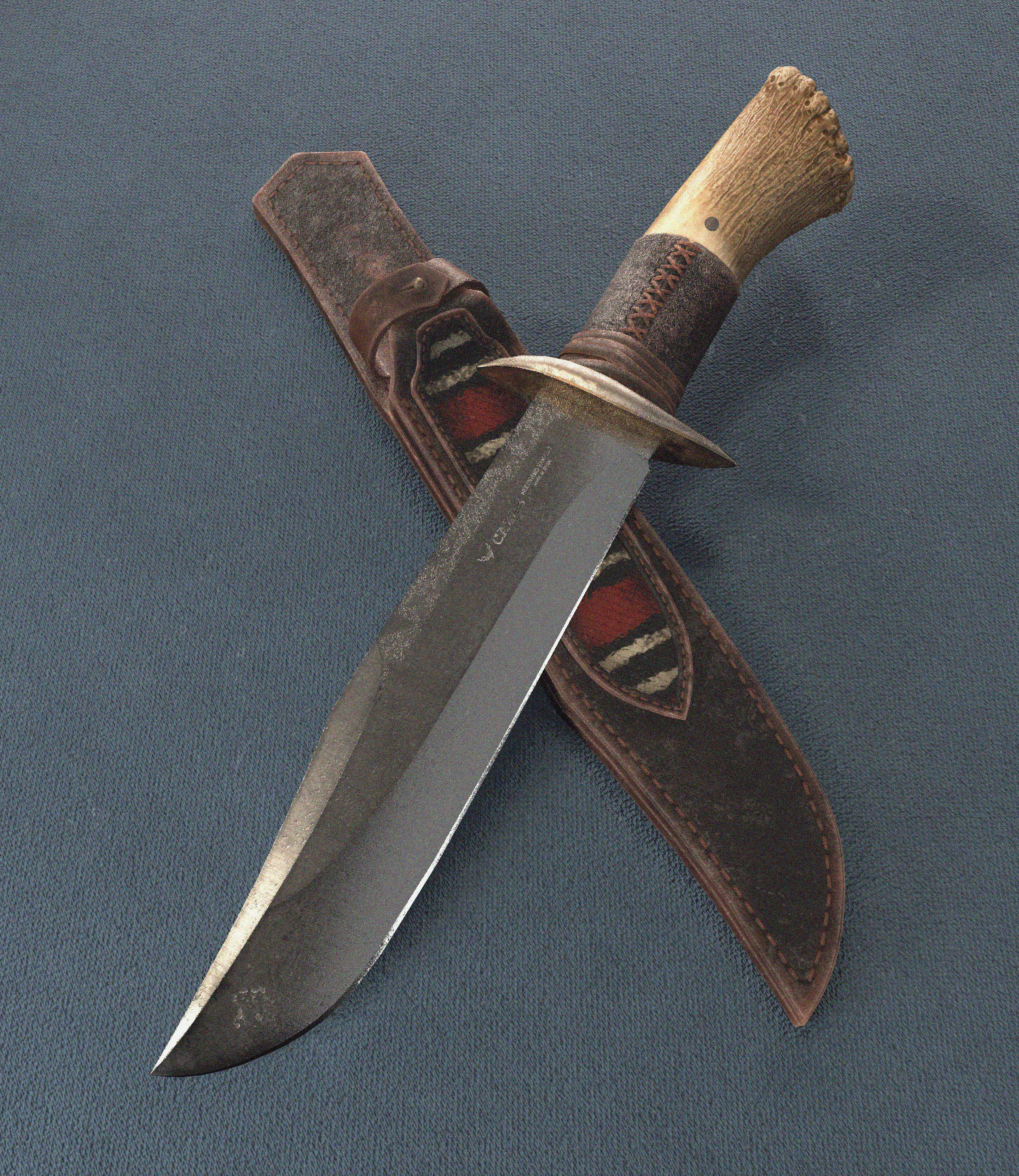 Hunting Knife Low-poly 3D model_2