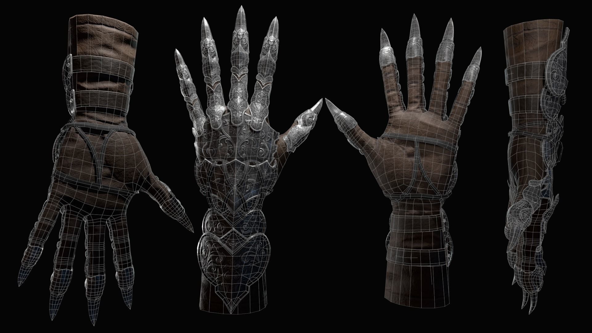 Gauntlet Persian Low-poly 3D model_7