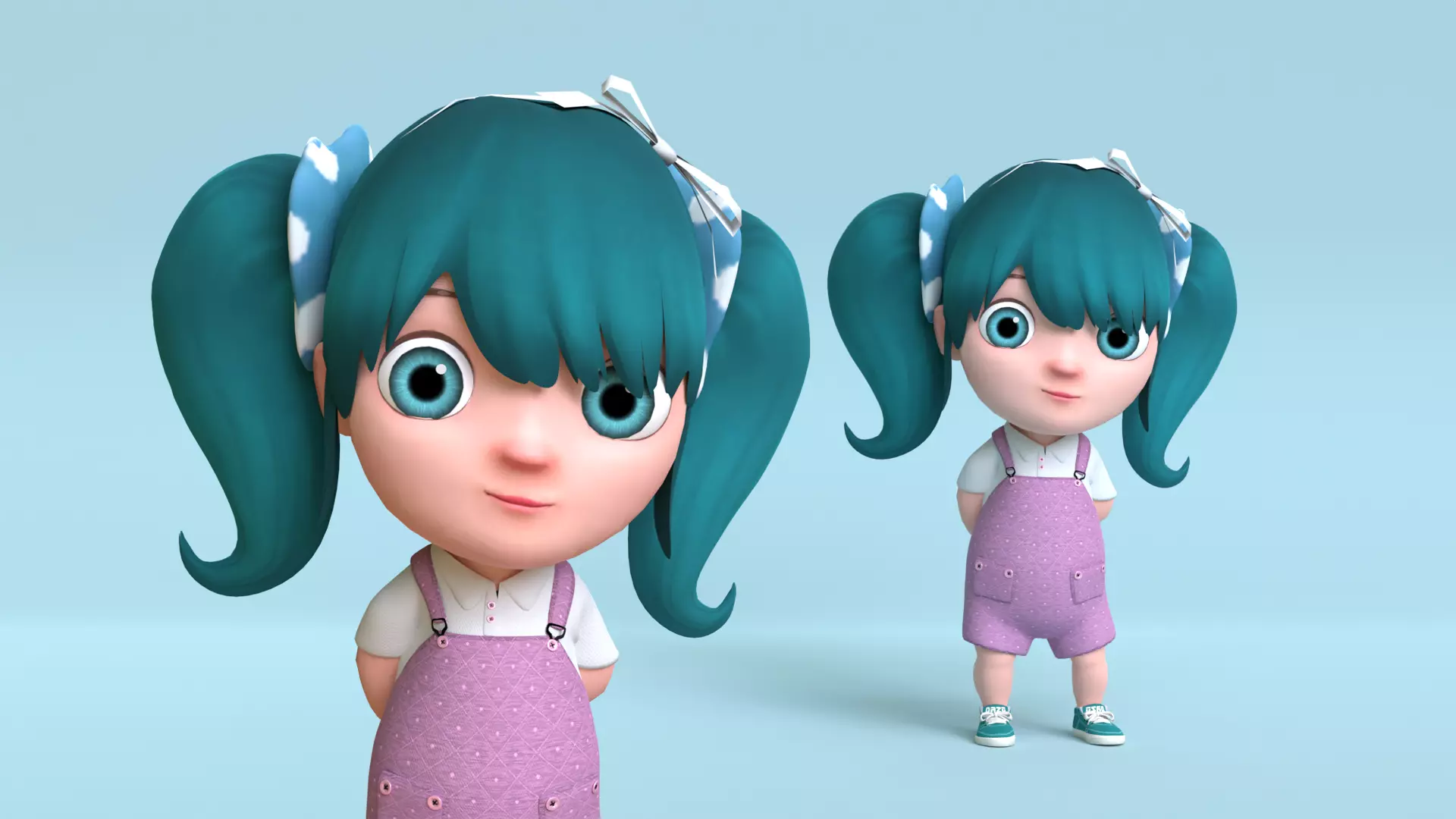 Cartoon Baby Girl Low-poly 3D model