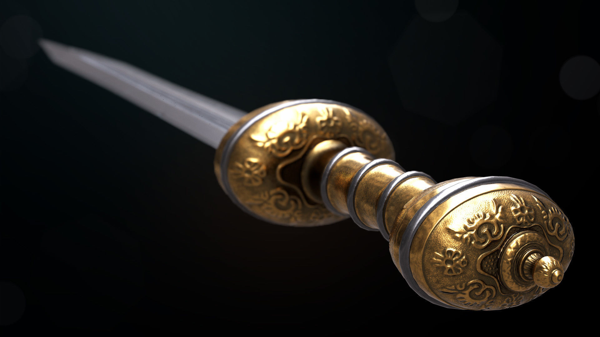 Ancient Roman Sword Low-poly 3D model_2