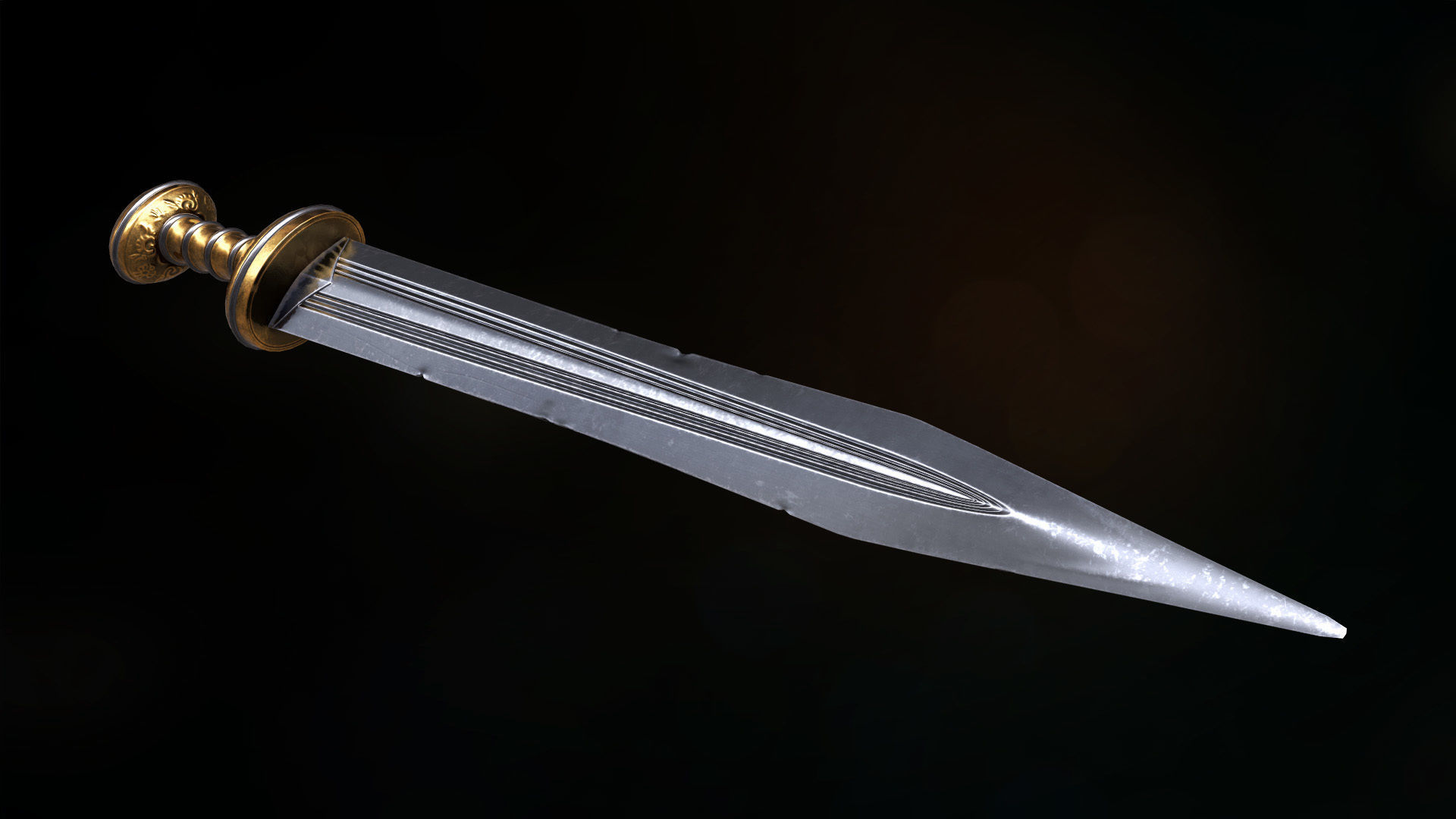 Ancient Roman Sword Low-poly 3D model_7