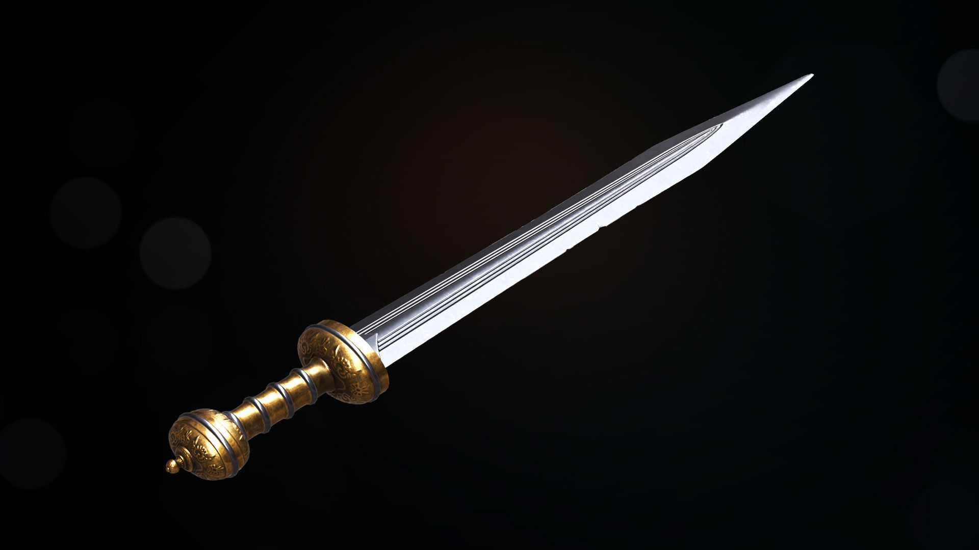 Ancient Roman Sword Low-poly 3D model_5