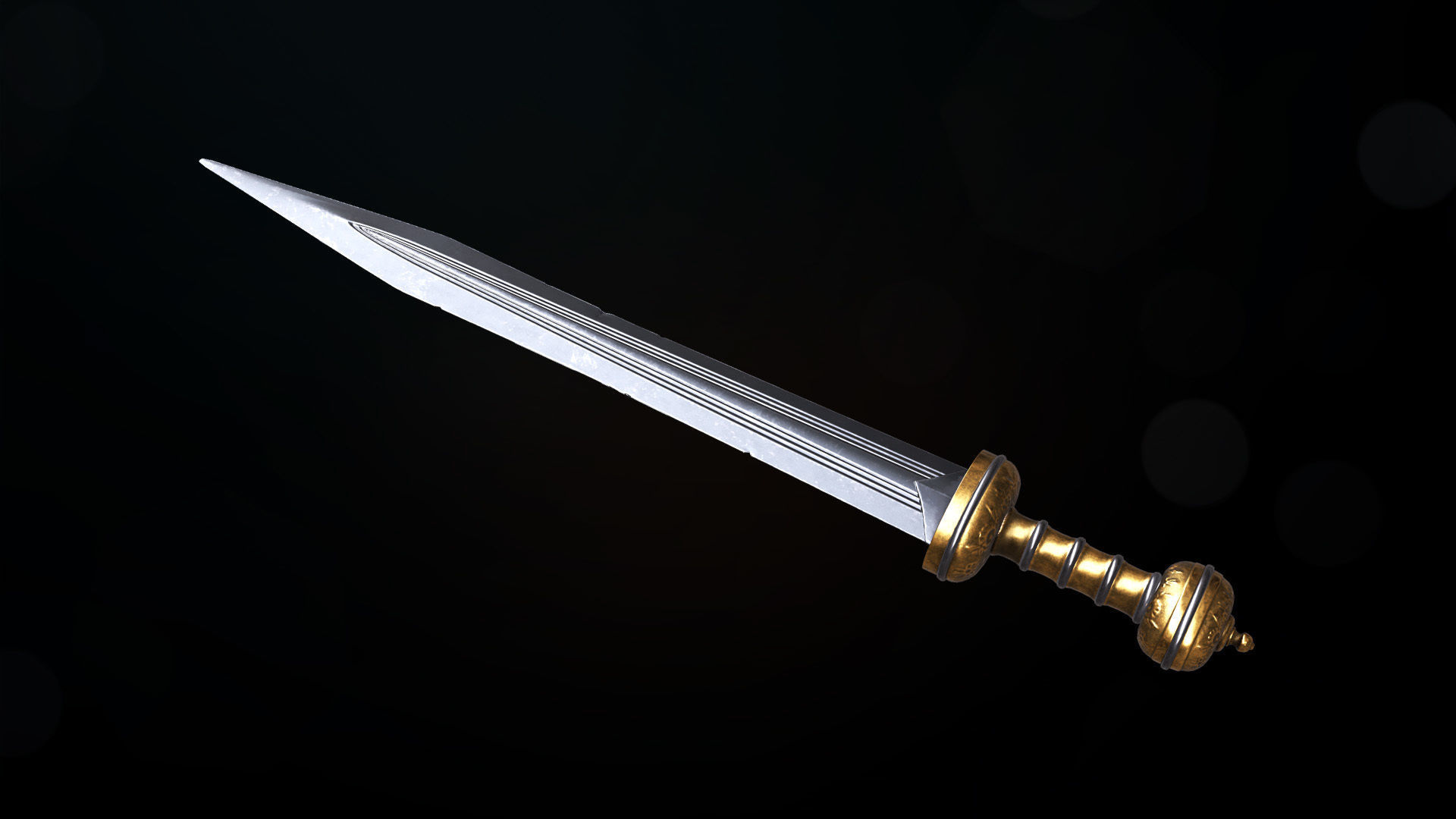 Ancient Roman Sword Low-poly 3D model_6